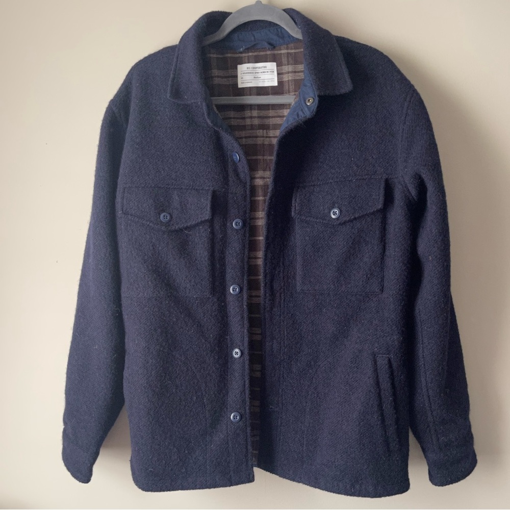 REI Cooperative Wool Blend Jacket Plaid Lining